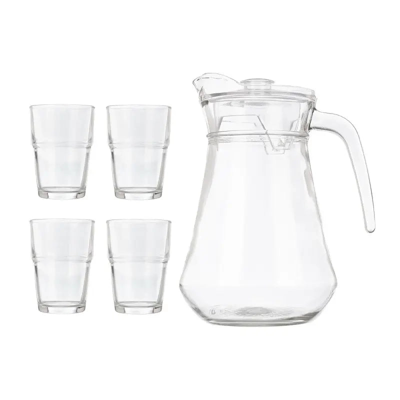Set 5 pezzi con brocca 1,3L e 4 bicchieri da 270ml
