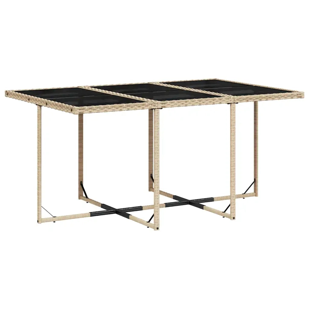 Set Pranzo da Giardino 11 pz con Cuscini Beige Misto Polyrattan 3210672