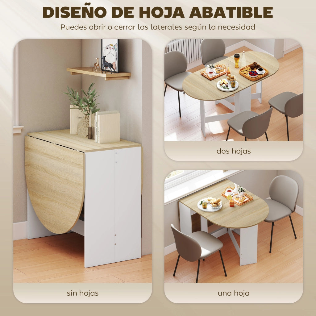 Tavolo da cucina pieghevole allungabile ovale ¨C Xylo ¨C Legno naturale 163x80x75 cm