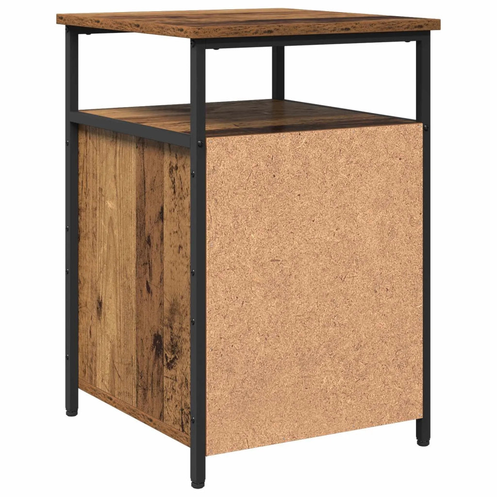 Comodino | Armadio da Notte | Mobiletto da notte con cassetto Legno antico Legno multistrato