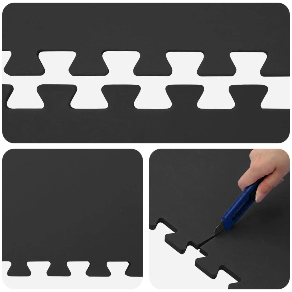 Tappeti 24 pcs Nero 8,64 m² Schiuma EVA 42040735