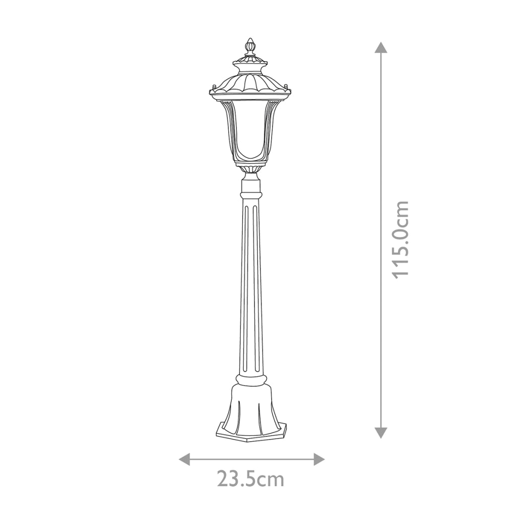 Lampione da giardino nero Chicago E27 60W IP44 Elstead