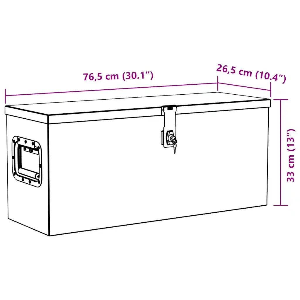 Cassetta in Alluminio 76,5x26,5x33 cm Argento 142938