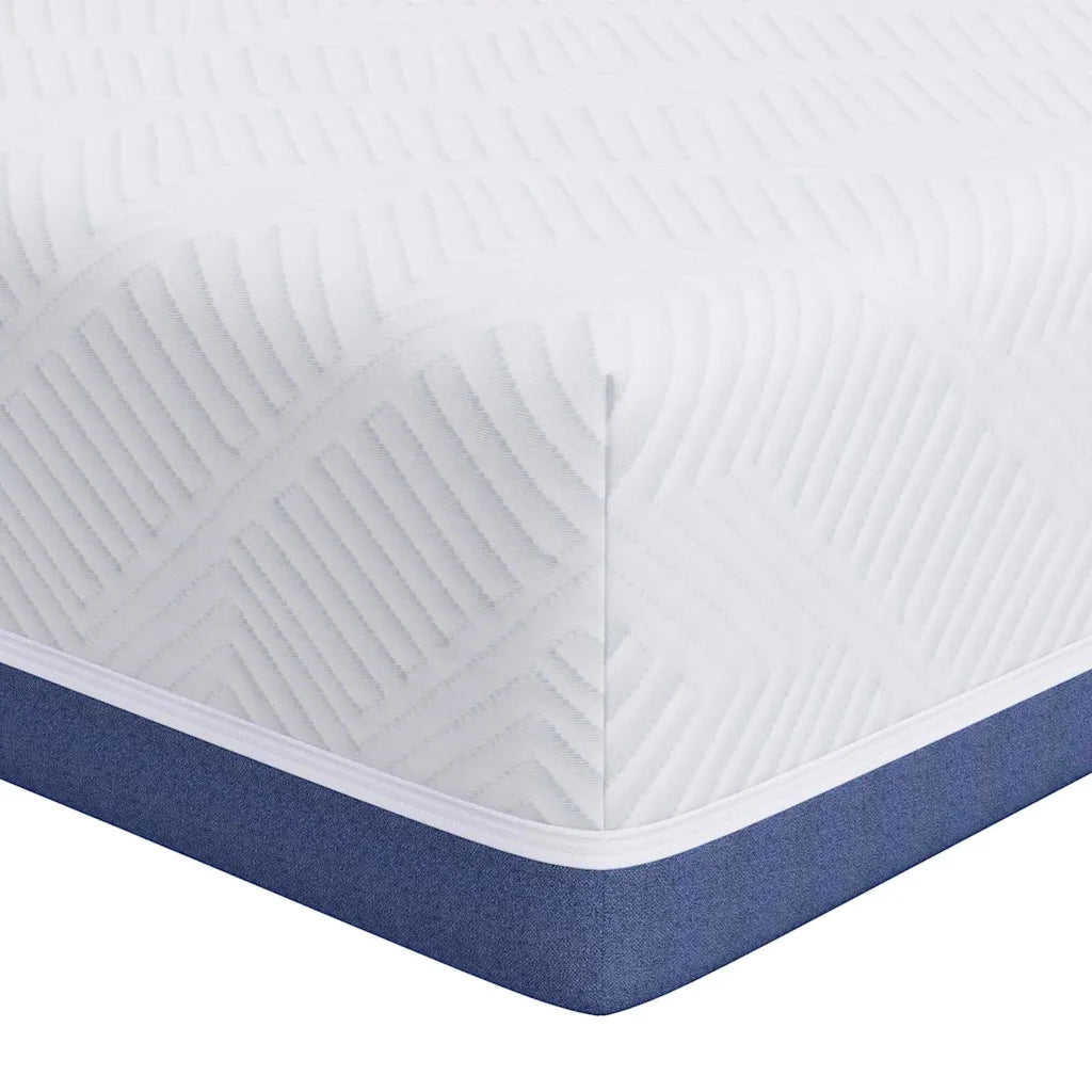 Materasso Bianco e Blu 90 x 200 cm Tessuto Jacquard 4106338