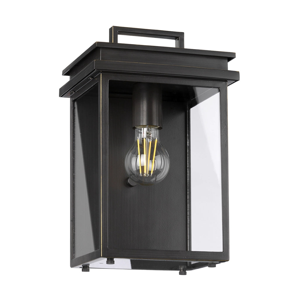 Applique esterna retro Glenview Feiss E27 IP44 bronzo