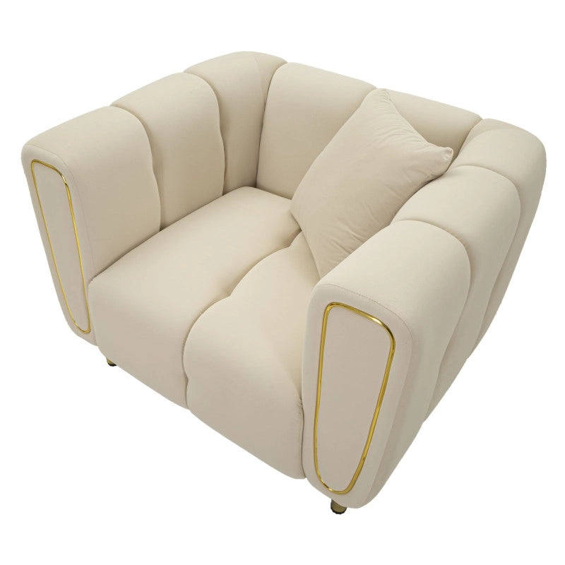 Poltrona Alma Crema Con Cuscino cm 97x81x71