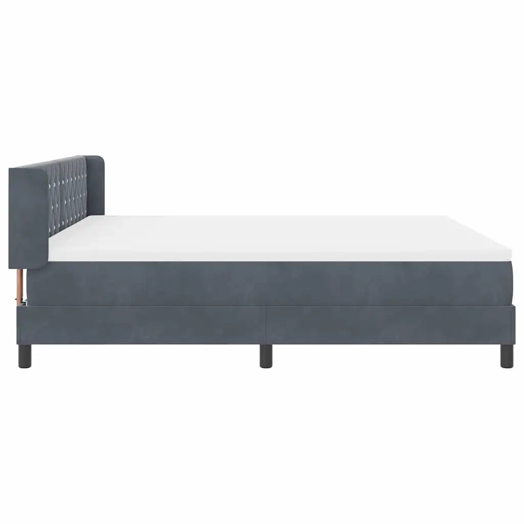 Letto a molle con testiera Grigio scuro 200 x 180 cm Velluto 3341427