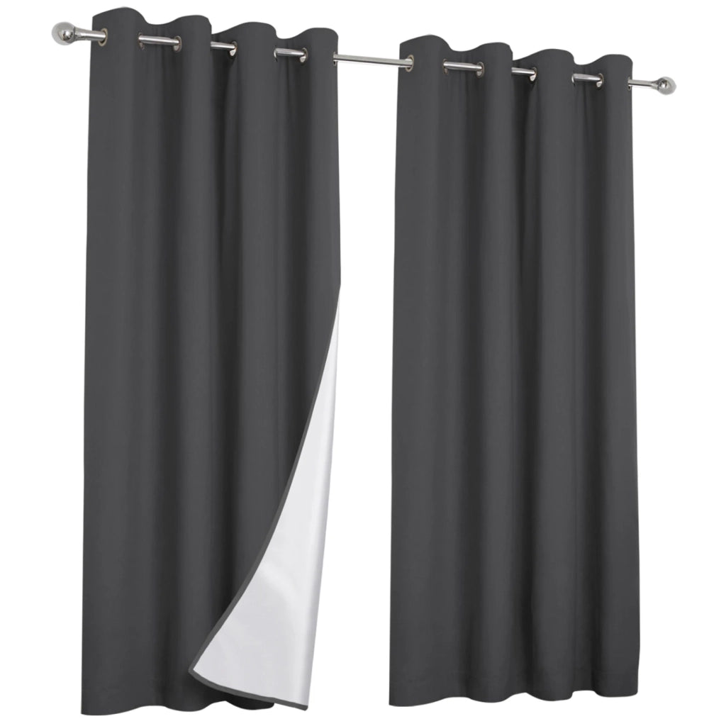 IDMarket - Set di 2 tende termiche grigio antracite 135x240 cm