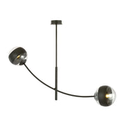 Plafoniera Emibig Hunter 2 luci E14 nera vetro trasparente