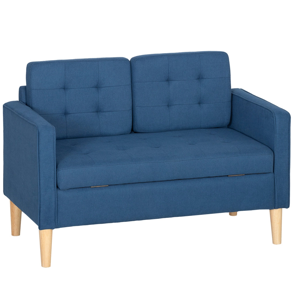 Divano 2 posti con contenitore e cuscini ¨C Minimal ¨C 117x62x78 cm blu