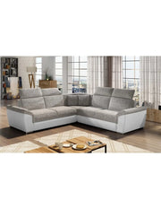 Divano ad angolo FREDERICO Grigio convertibile con contenitore 266x266cm