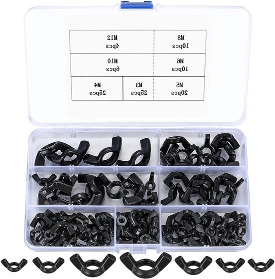Set di 100 pezzi - Acciaio di carbonio - Elettronica - 100 pezzi Nero