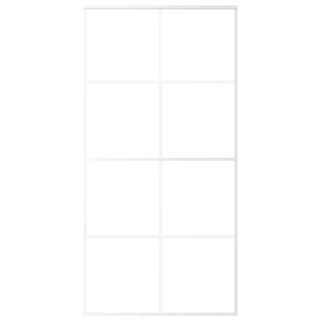 Porta Scorrevole in Vetro ESG e Alluminio 102,5x205 cm Bianca 151676