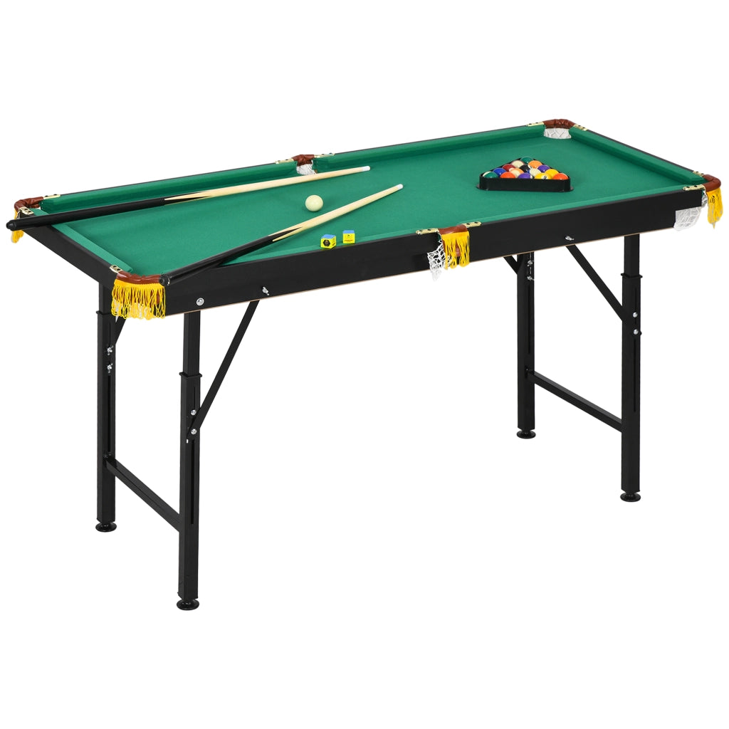 Tavolo da biliardo ¨C Minimal ¨C Verde, MDF e acciaio, 140x63x55-75 cm