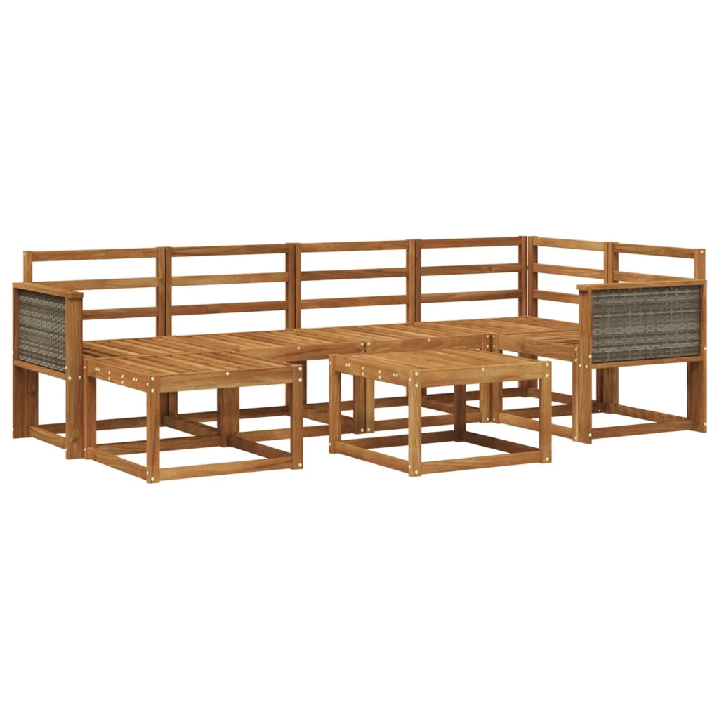 Set di divani da esterno 7 pcs Naturale