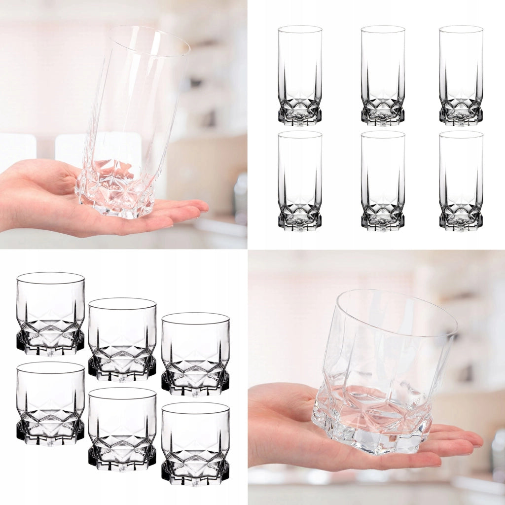 Set di 12 bicchieri KADAX da 325 ml per bevande e acqua.
