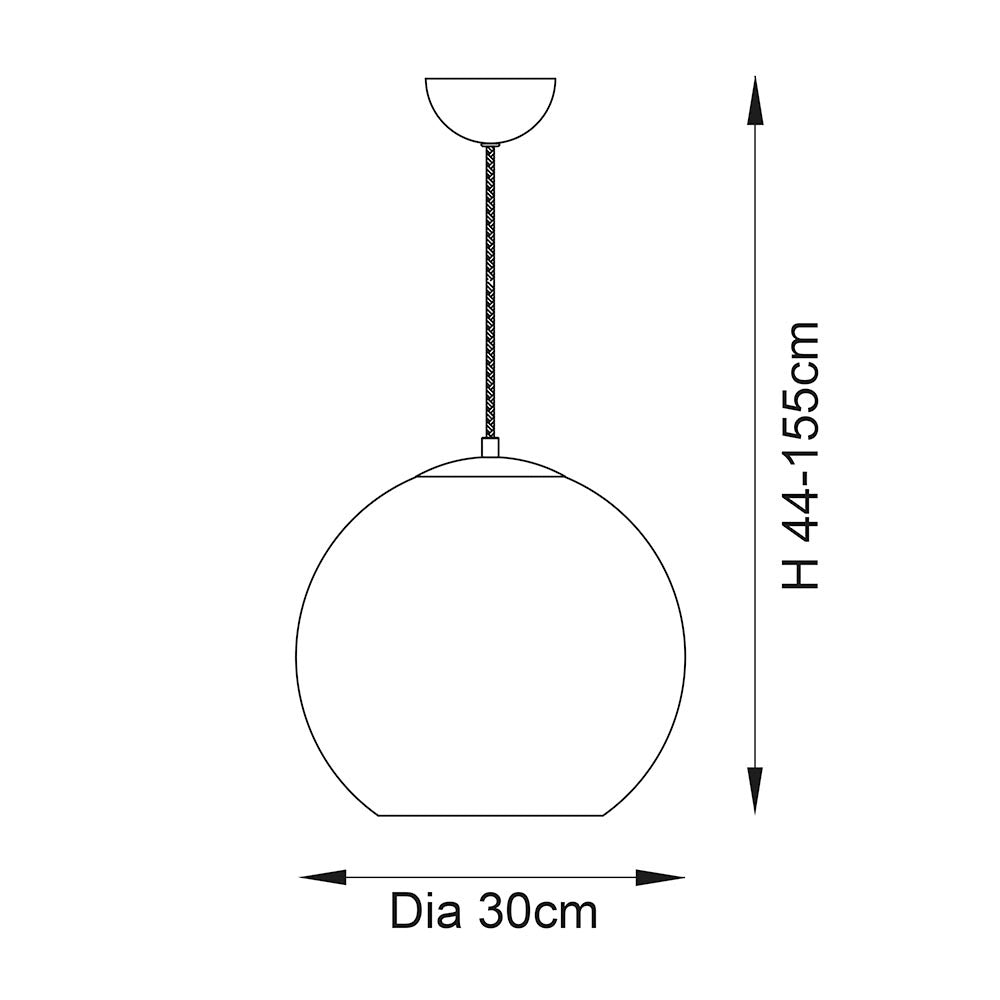 Lampada a sospensione moderna rame sfera vetro E27 Endon BOLI
