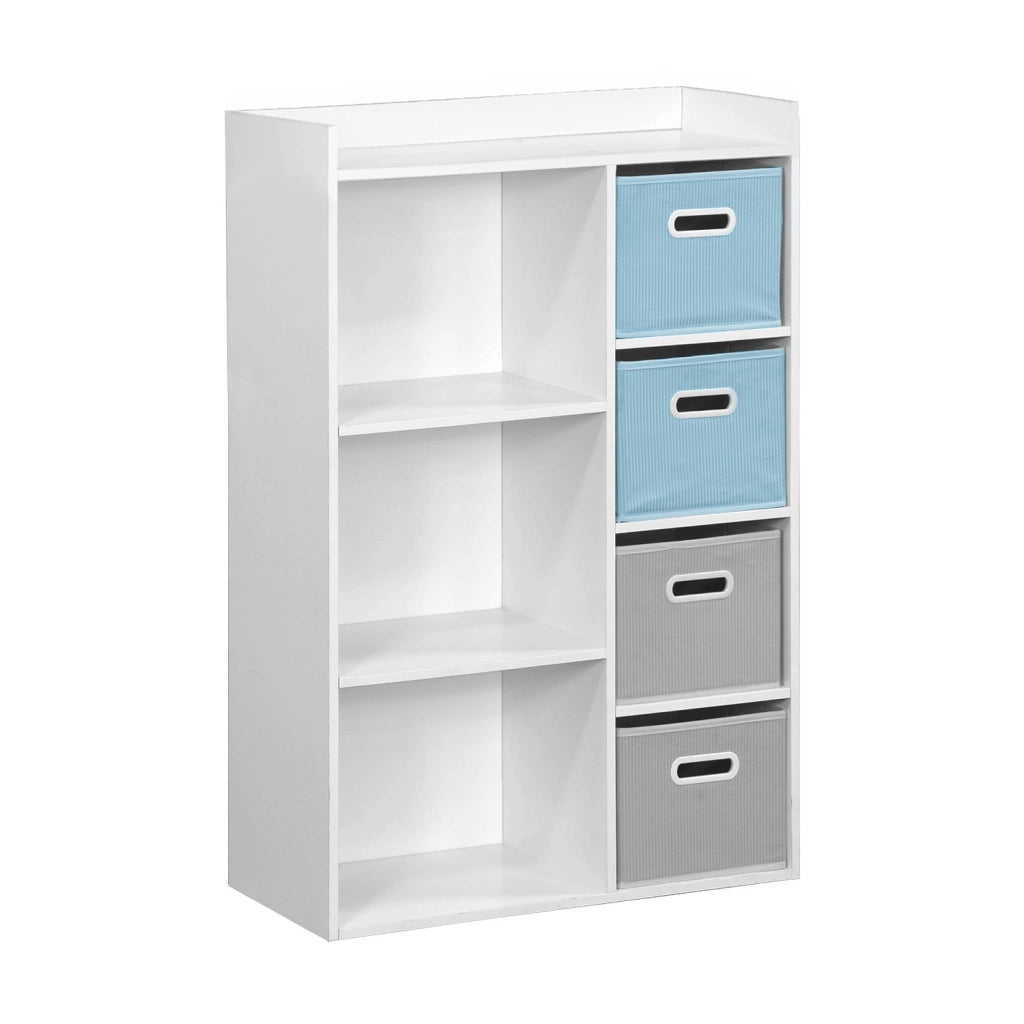 Contenitore per bambini con 4 cestini in velluto, blu