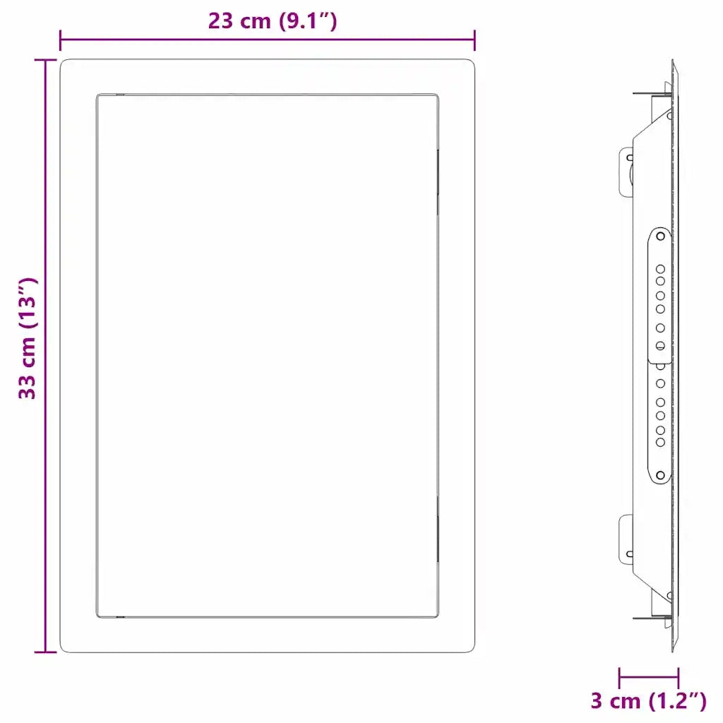 vidaXL Pannello di Accesso Bianco 20 x 30 cm Acciaio