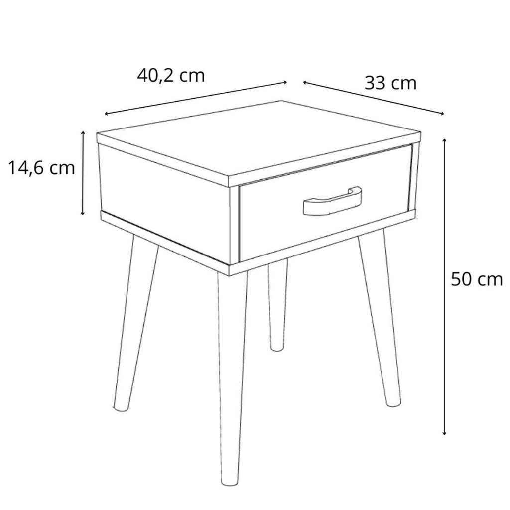 Comodino Luna bianco in stile scandinavo