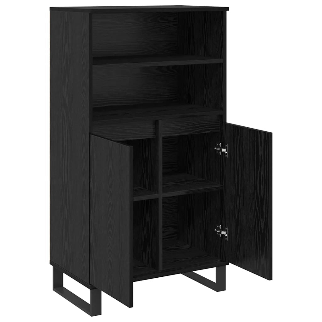 Credenza-Buffet-Armadio da cucina Nero 60 x 36 x 110 cm Legno multistrato 745694