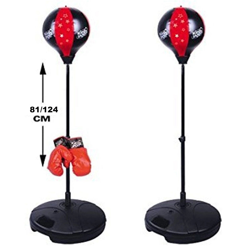 Punching Ball Bambini Regolabile 81-124 cm con Guantoni e Base Riempibile