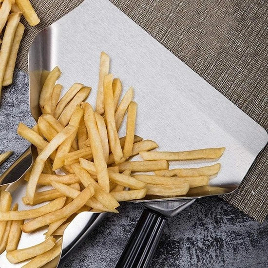 Frietschep con maniglie doppie per sacchetti da fritto con cerniera