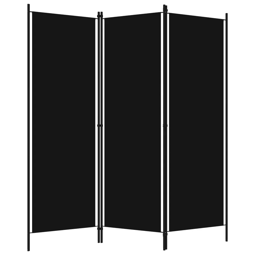 Divisorio Ambienti | Divider per stanze | Paravento a 3 Pannelli Nero 150x180 cm
