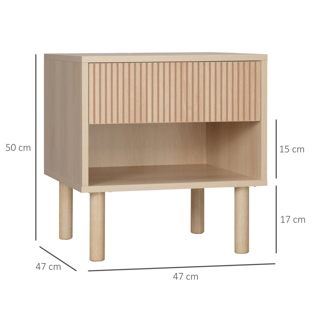 Comodino con cassetti e nicchie ¨C Minimal ¨C 47x47x50 cm