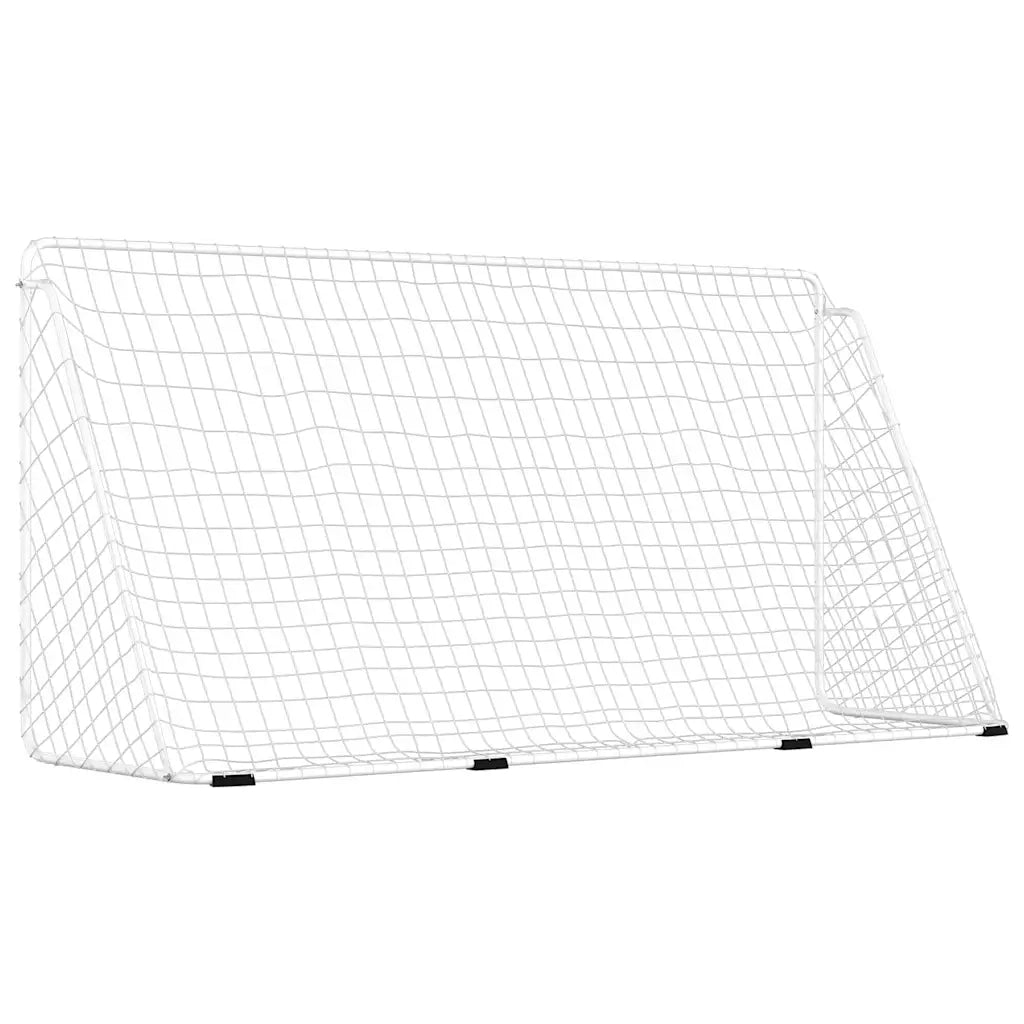 Porta da Calcio con Rete Bianca 366x122x182 cm in Acciaio cod mxl 57942