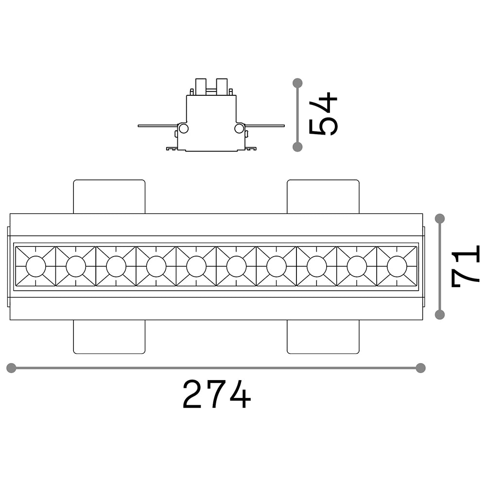 Modulo Lika Alluminio Nero Led 20W 3000K Luce Calda