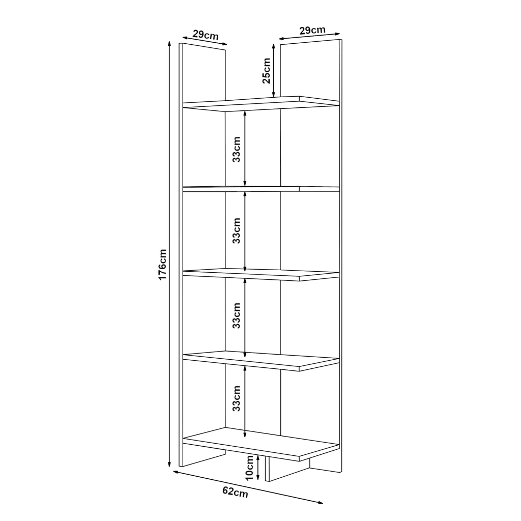Libreria 176 x 62 x 29 cm grigio 03_0009000
