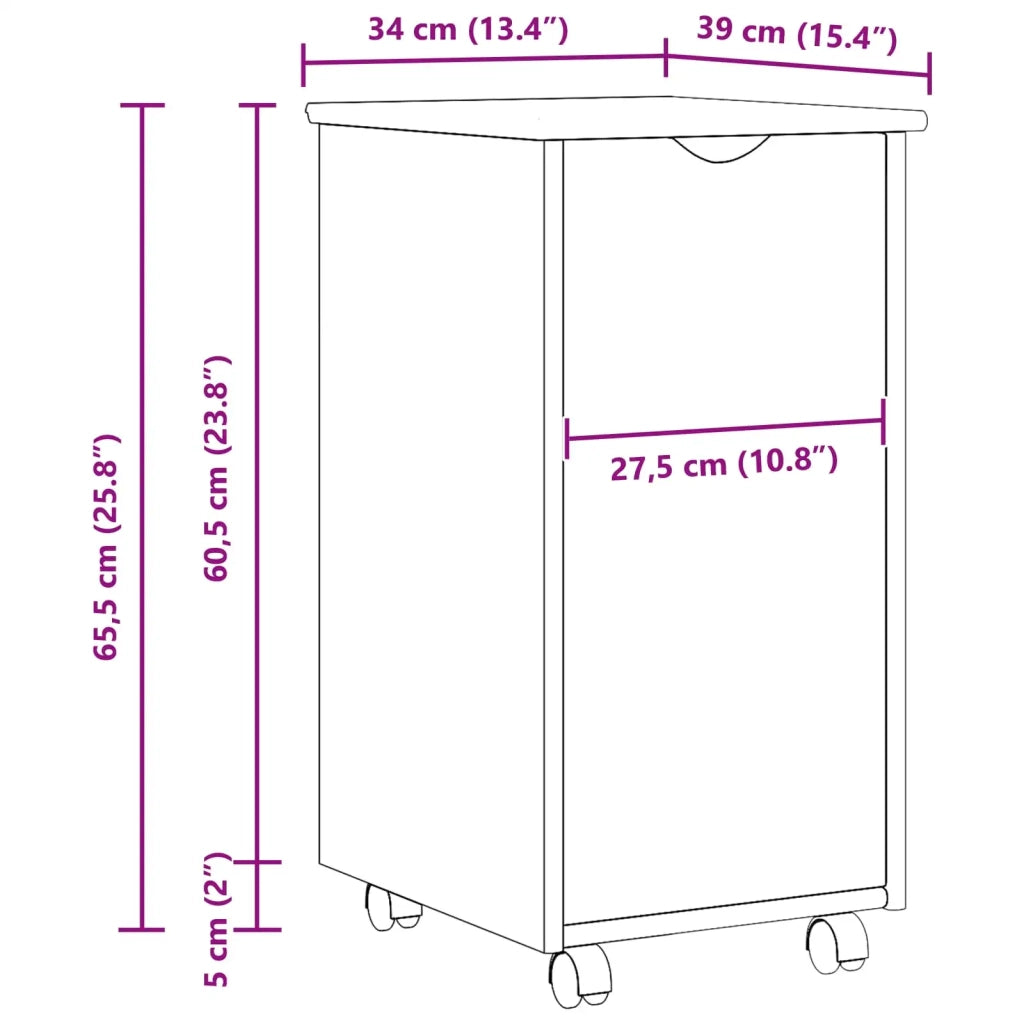Mobile con Ruote con ruota Marrone 34 x 39 x 65,5 cm 42032392