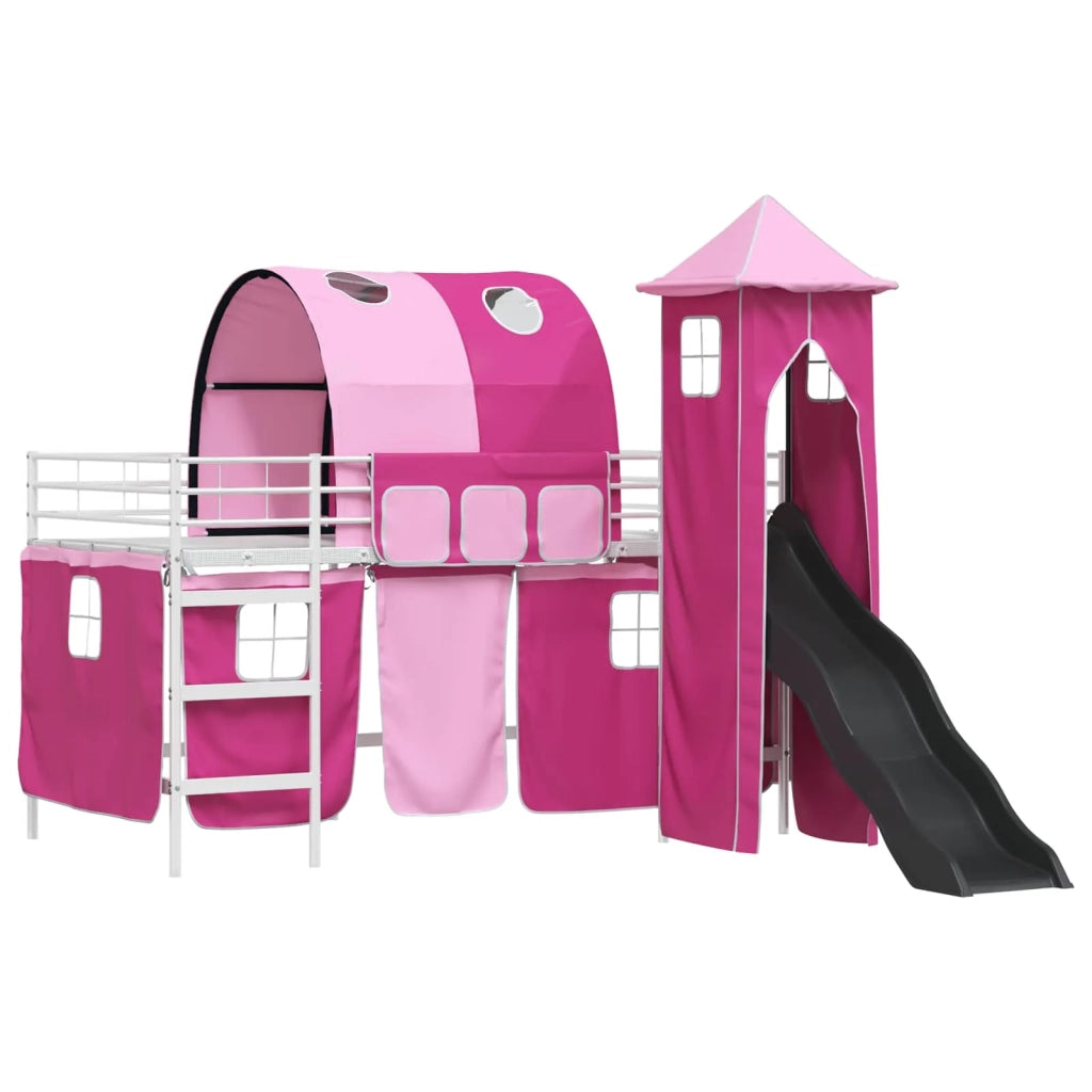 Struttura del letto loft per bambini Bianco e Rosa 107 x 200 cm 42020912