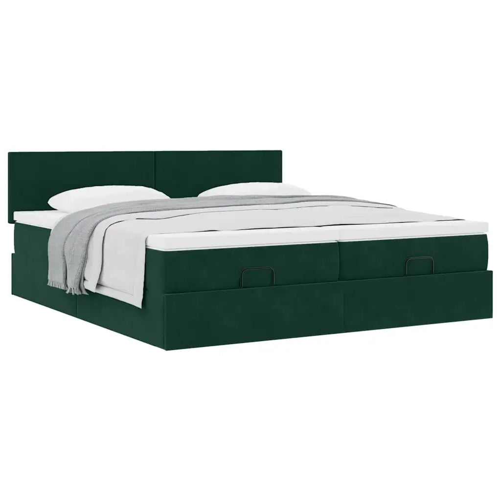 Struttura Letto Pouf con Materassi 200x200 cm Velluto 3312065