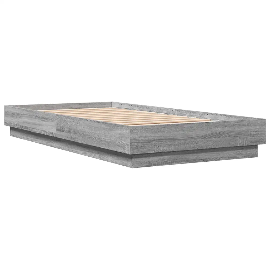 Letto singolo | Letto per adulti | Giroletto Grigio Sonoma 90x190 cm in Legno Multistrato