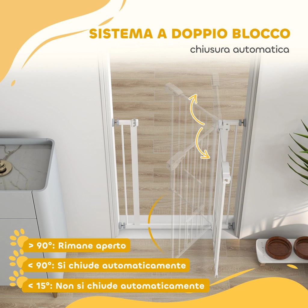 Cancelletto per Cani con Porta ¨C Minimal ¨C Bianco 74x91 cm