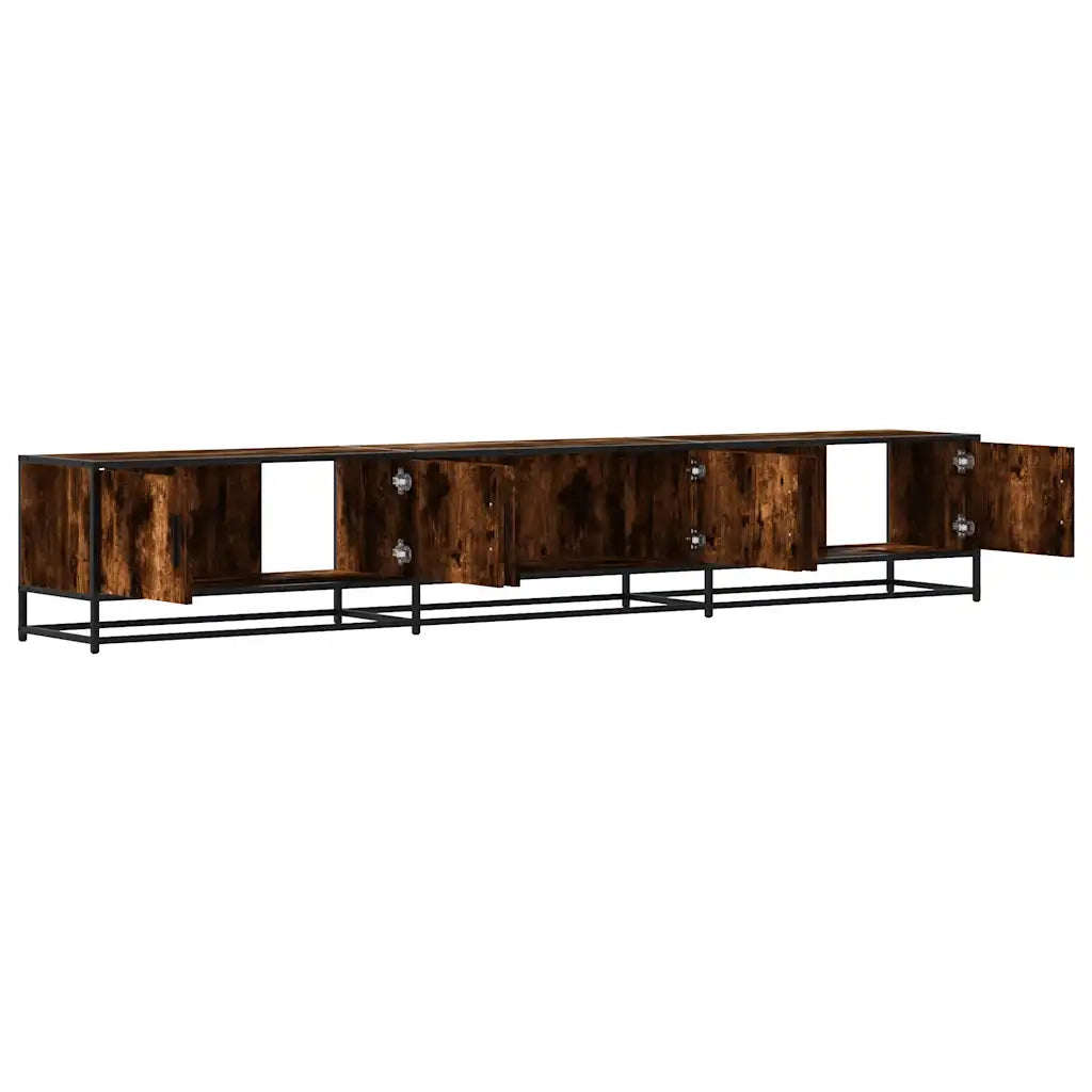 Mobile Porta TV-Credenza per TV Rovere Fumo 240x35x41 cm in Truciolato