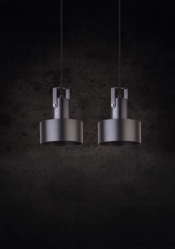 Lampada a sospensione nera Rif Plus 2xE27 15W Sigma