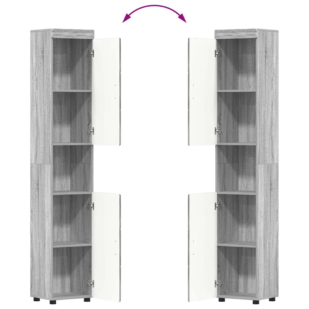 Set di mobili per il bagno TULUM 3 pz Grigio Sonoma 3398040