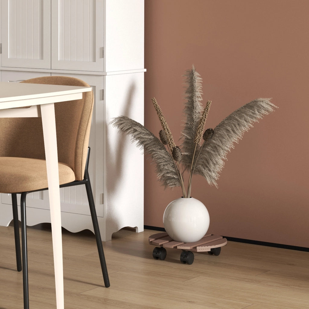 Set 4 Supporti Rotondi ?30 cm per Piante con Ruote ¨C Xylo ¨C Interno ed Esterno