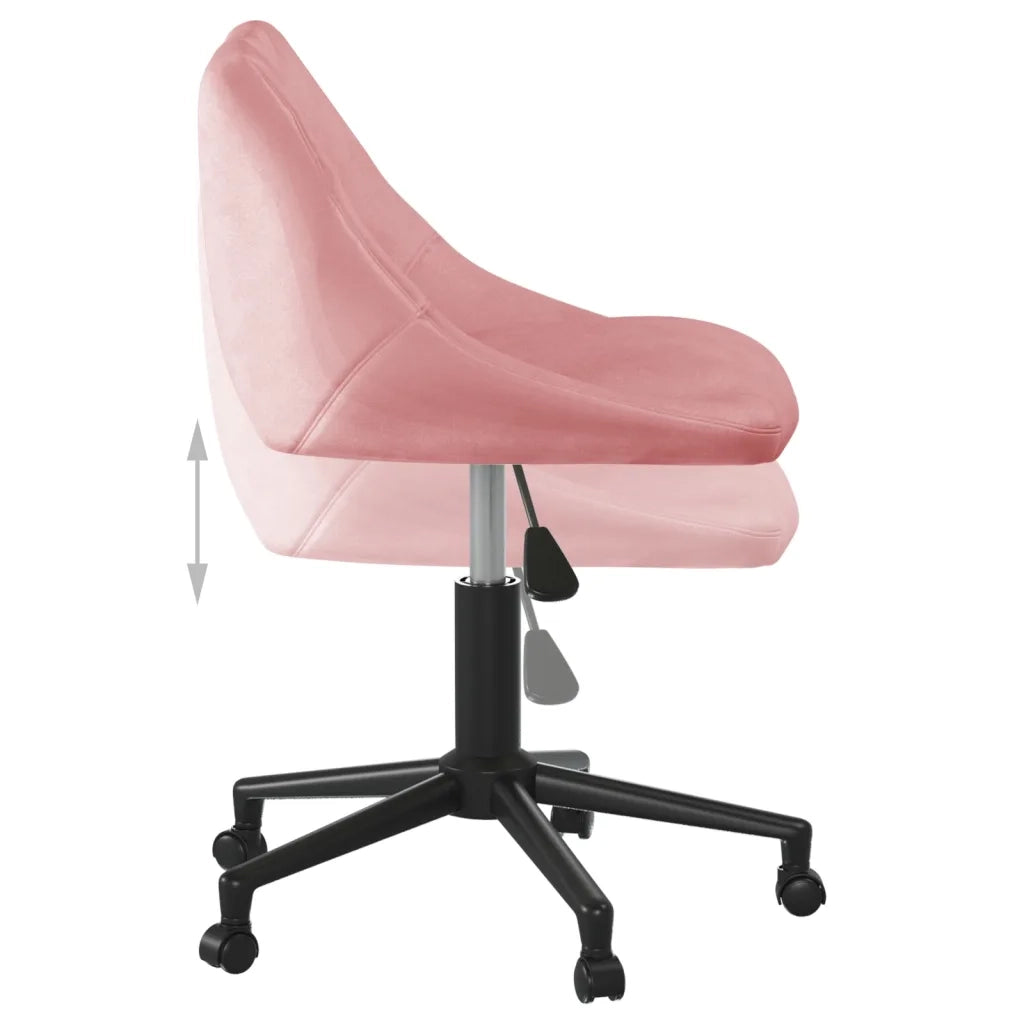 Sedia da Pranzo Girevole Rosa in Velluto 3089037