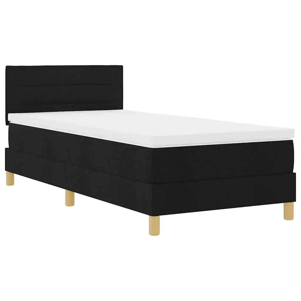 Letto a Sorgente LED con strisce LED Nero 100 x 200 cm Tessuto 3342340