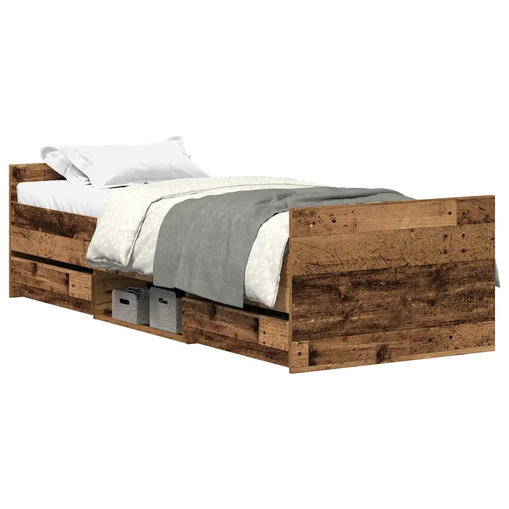 Giroletto senza Materasso-Struttura Letto Legno Antico 90x200cm in Truciolato 625625