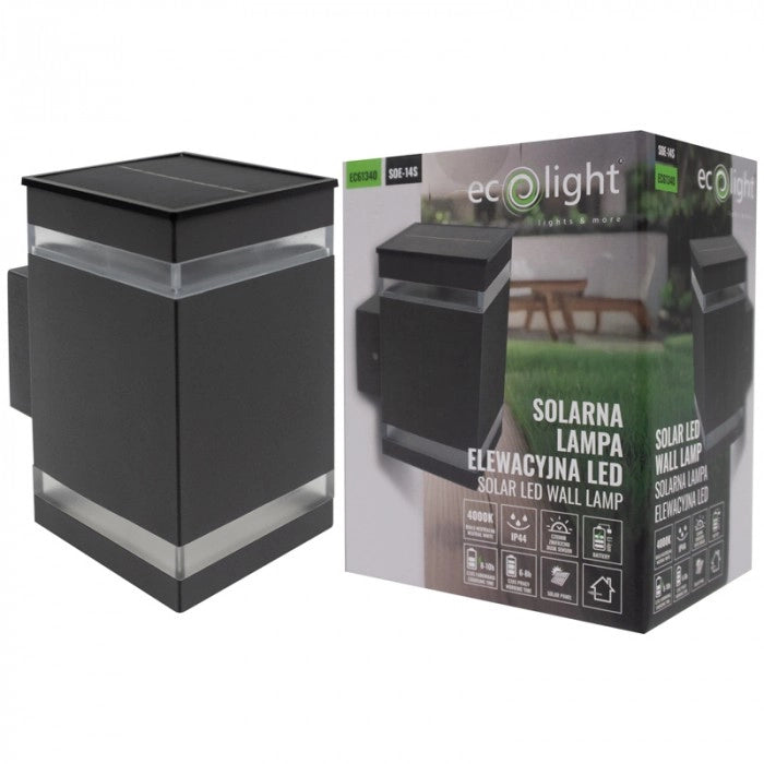 Applique solare LED 1,2W 4000K crepuscolare Ecolight