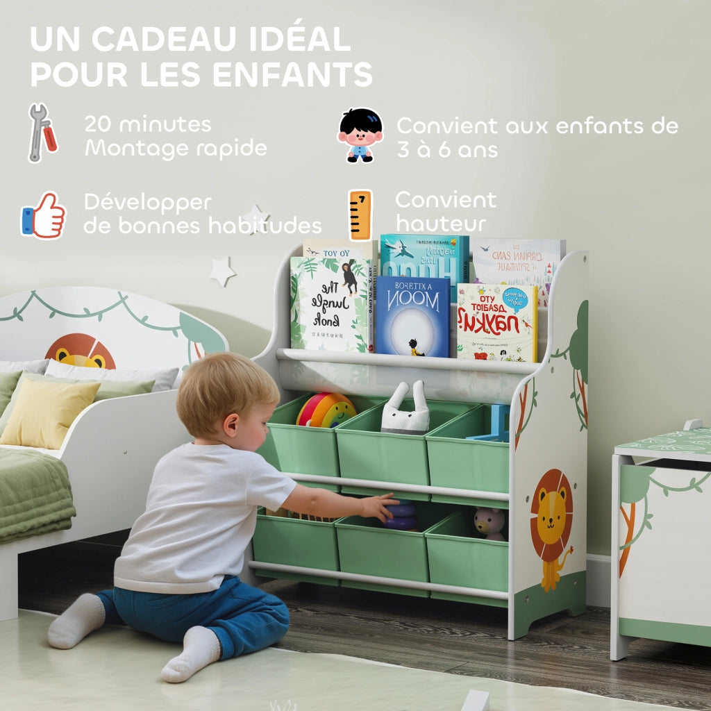 Mobile per bambini con 6 cassetti e scaffale ¨C Minimal ¨C 63x30x71cm, verde