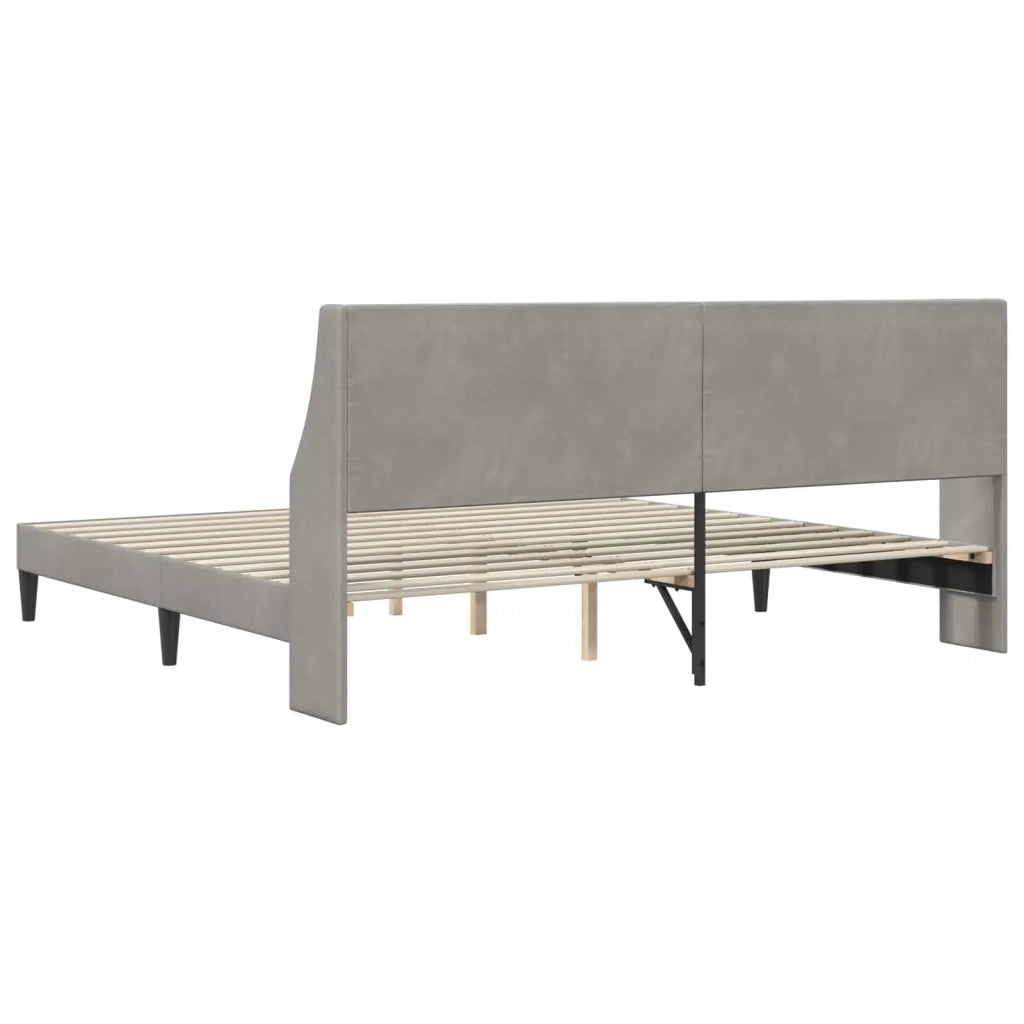 Struttura del letto-Giroletto Grigio chiaro 180 x 200 cm Velluto 823857