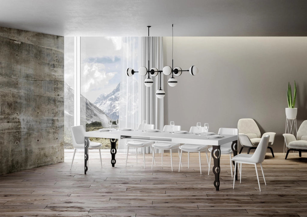 Tavolo Allungabile 160-244x80x77 cm Karamay Bianco Frassino