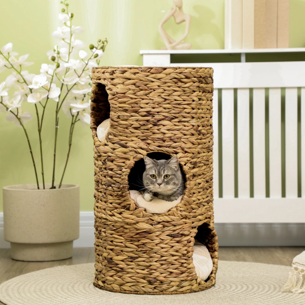 Casetta per Gatti con 3 Livelli e 3 Ingressi ¨C Minimal ¨C 40x40x73 cm