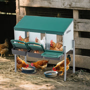 Nido per Galline con 3 Scomparti e Gambe ¨C MINIMAL ¨C Verde, per Esterno
